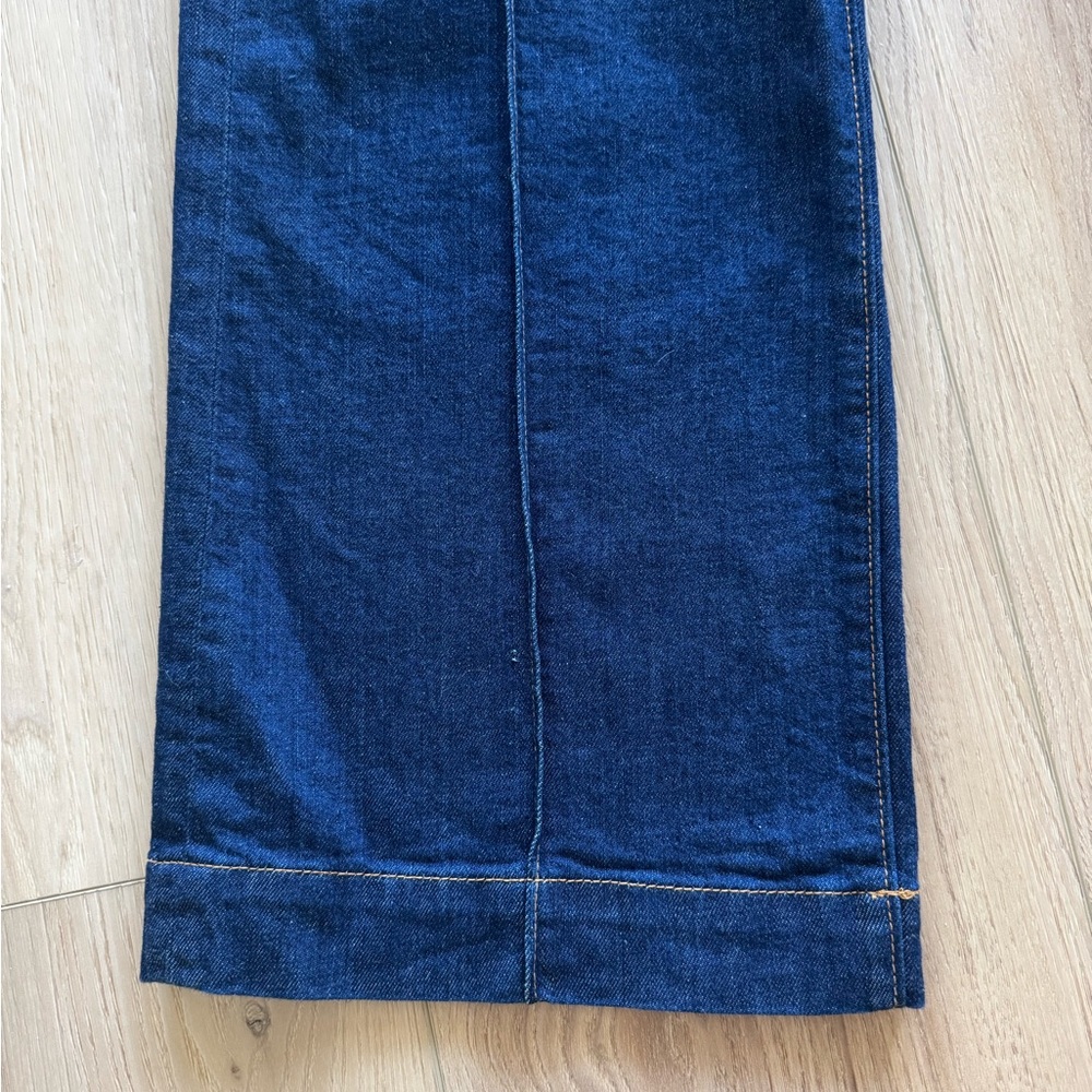 Loft Outlet Pintucked High Rise Wide Leg Crop Jeans in Dark Wash NWT 8 - Picture 11 of 13